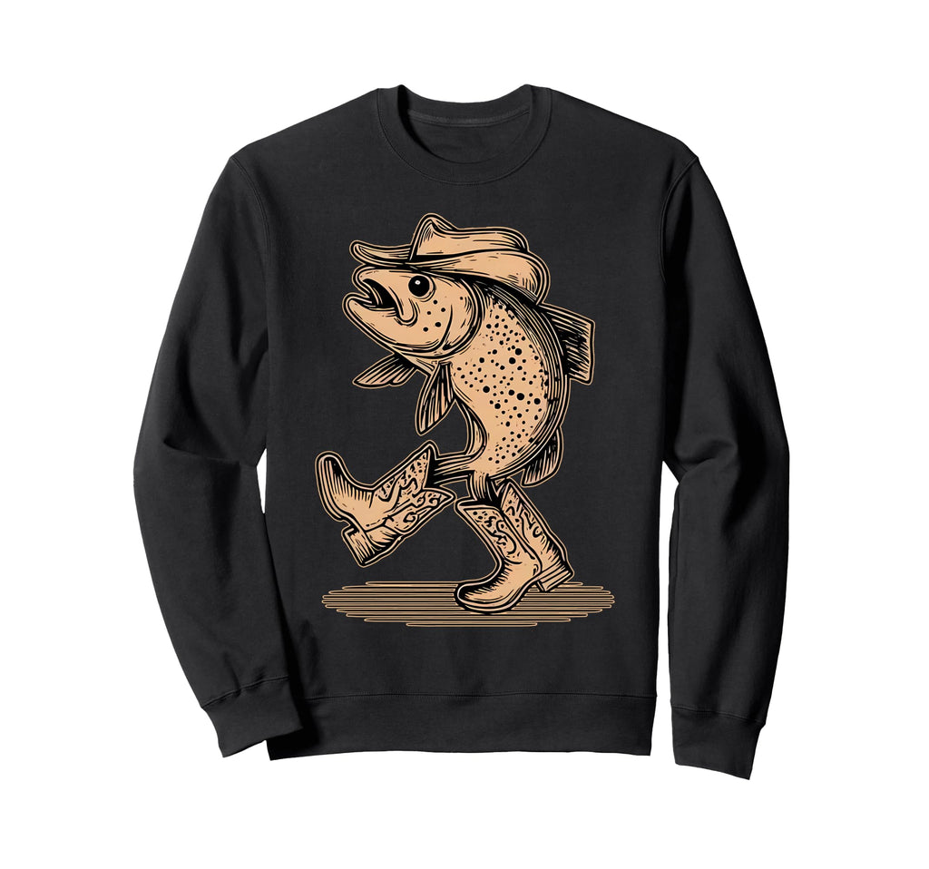 Fish Wearing Cowboy Hat Cowgirl Sweatshirt - Novelty Apparel Unisex - T-Shirt, Sweatshirt, Hoodie