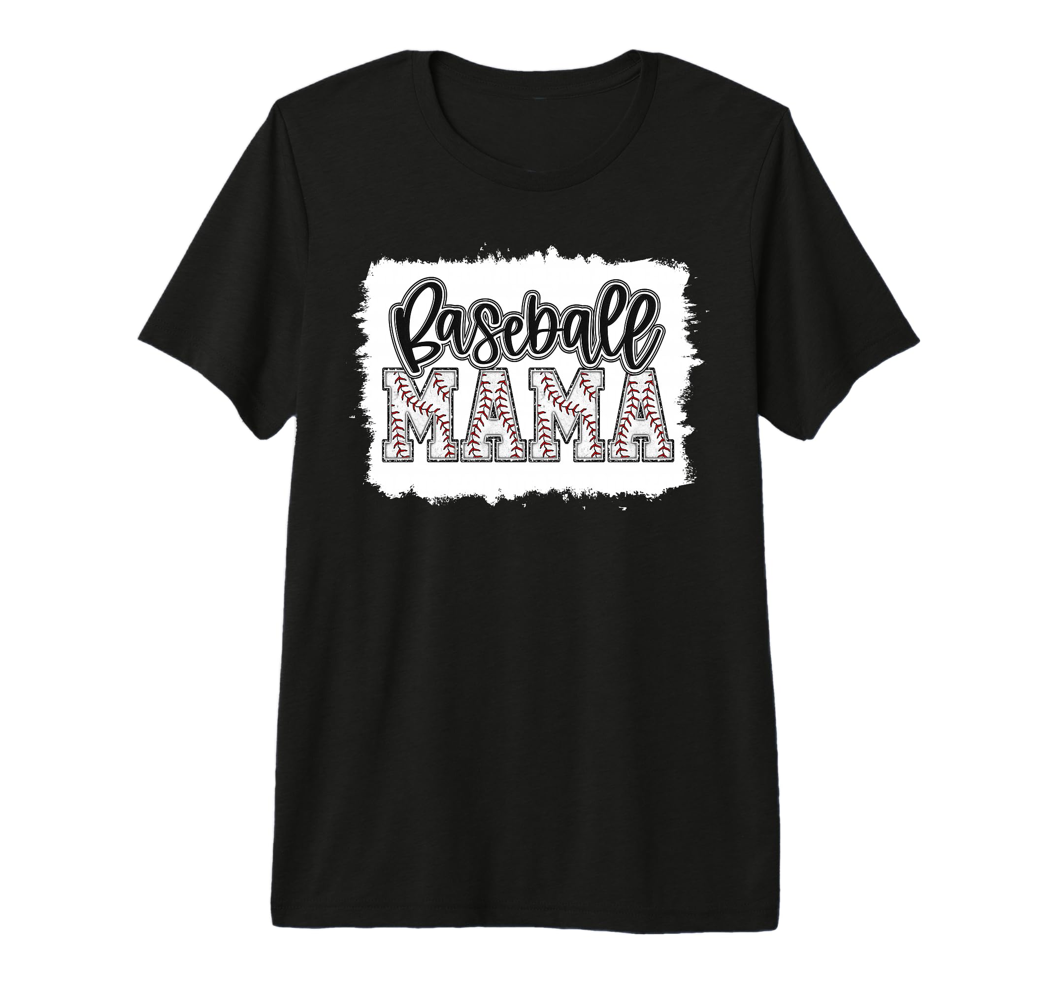 Baseball Mom Black Baseball Mama T-Shirt - Custom Art Print for Adults - T-Shirt, Sweatshirt, Hoodie