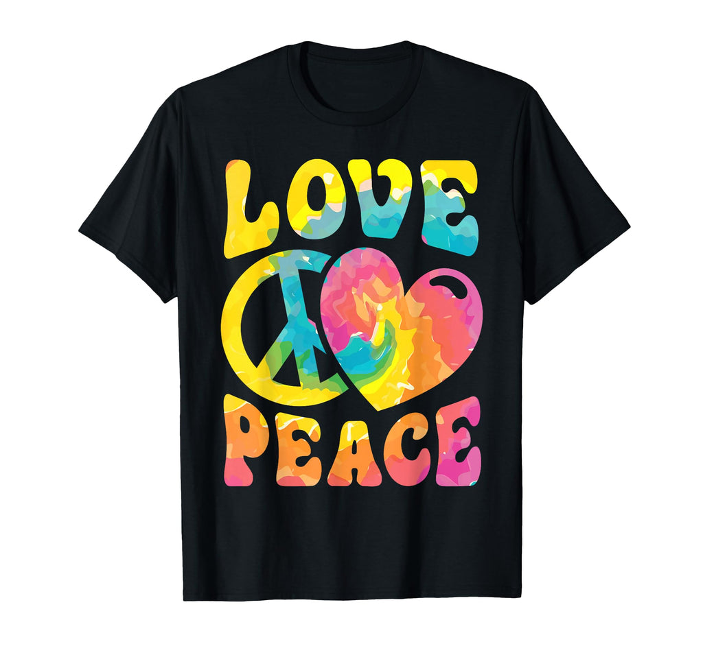 Hippie Love Peace Sign Heart Tie Dye T-Shirt - Streetwear Style Men Women - T-Shirt, Sweatshirt, Hoodie