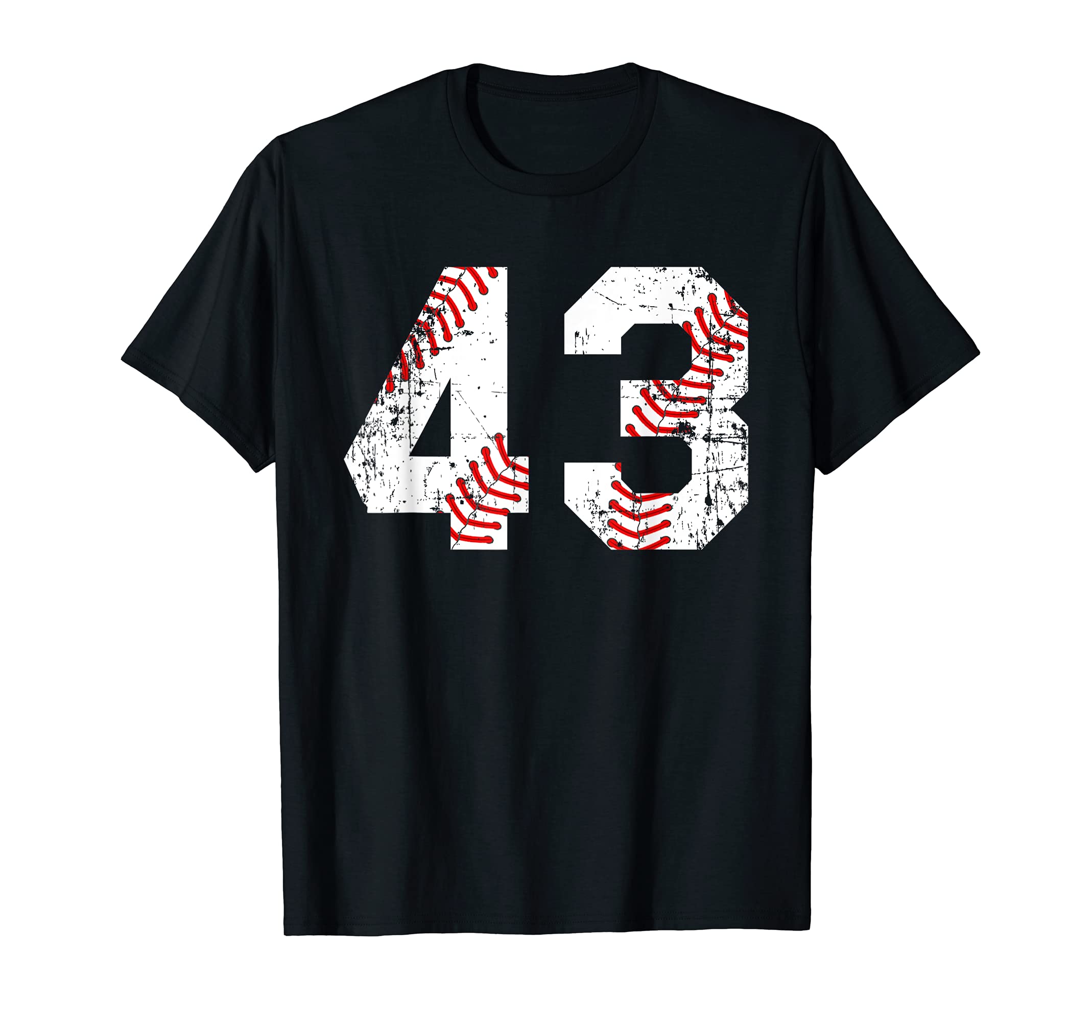 Baseball 43 Jersey Number T-Shirt - Custom Art Print Unisex - T-Shirt, Sweatshirt, Hoodie