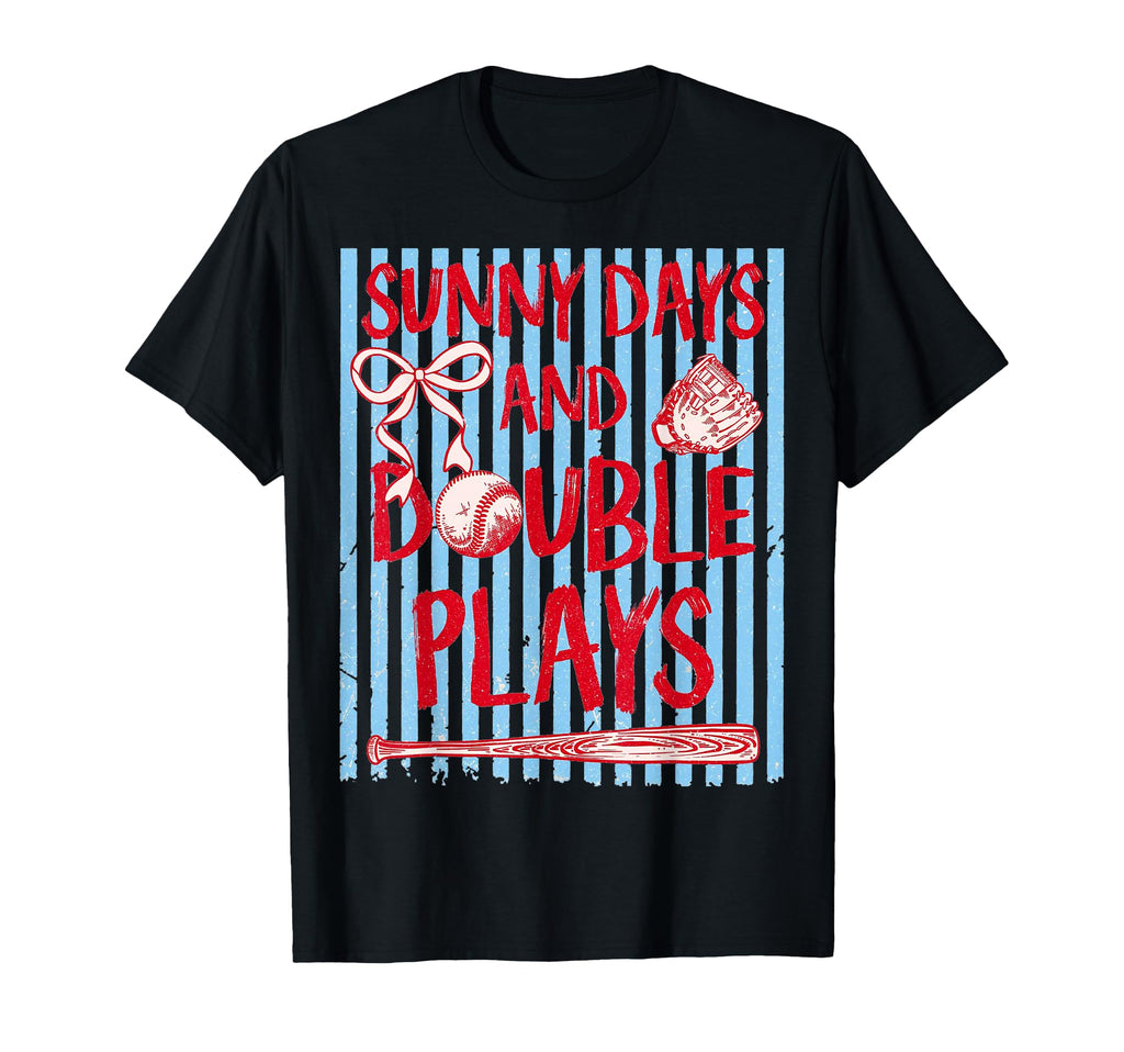 Sunny Days And Double Plays Baseball T-Shirt - Novelty Apparel for Adults - T-Shirt, Sweatshirt, Hoodie