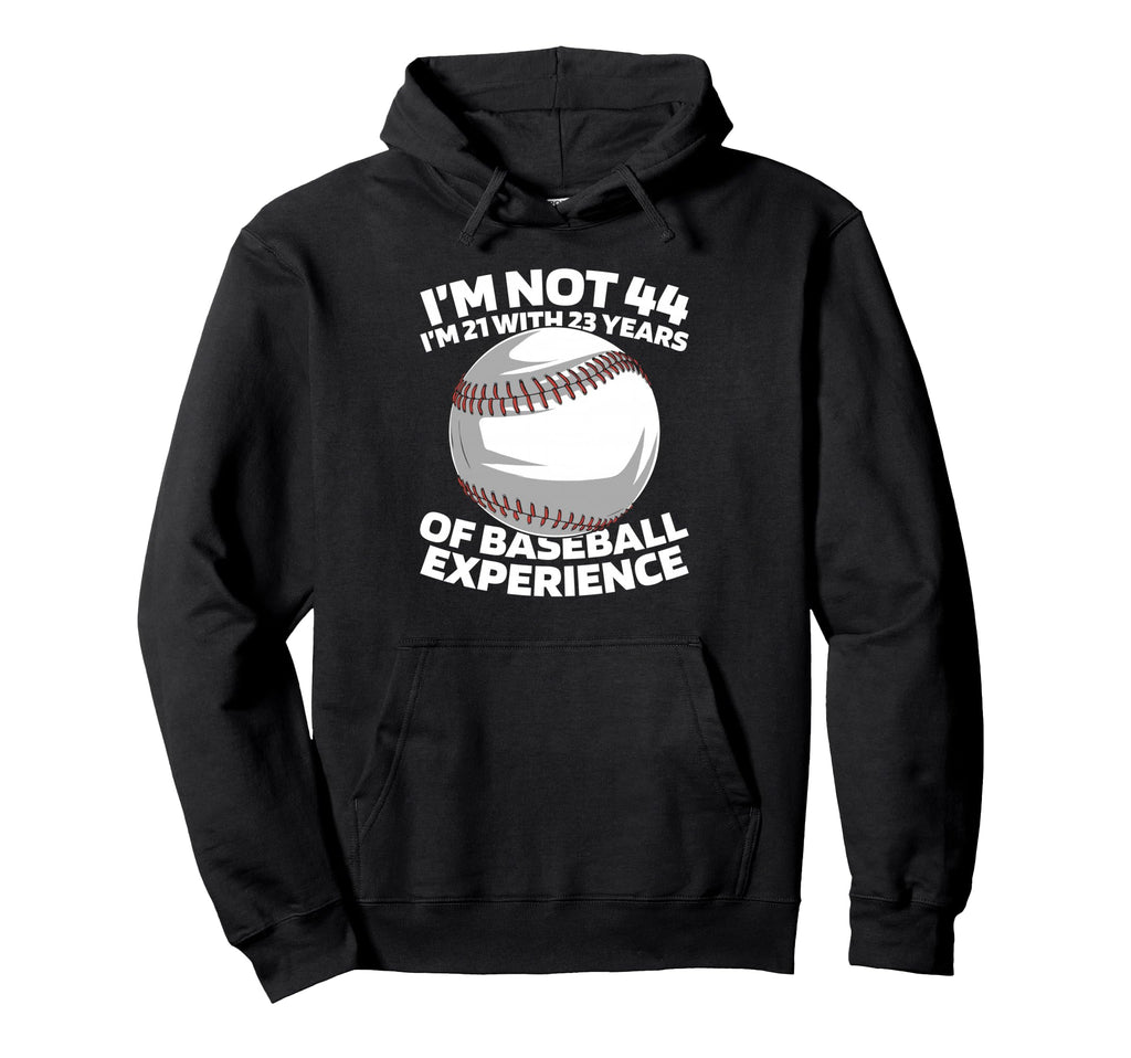 44 Years Old Baseballer Team Player Hoodie - Fun Novelty Design for Adults - T-Shirt, Sweatshirt, Hoodie