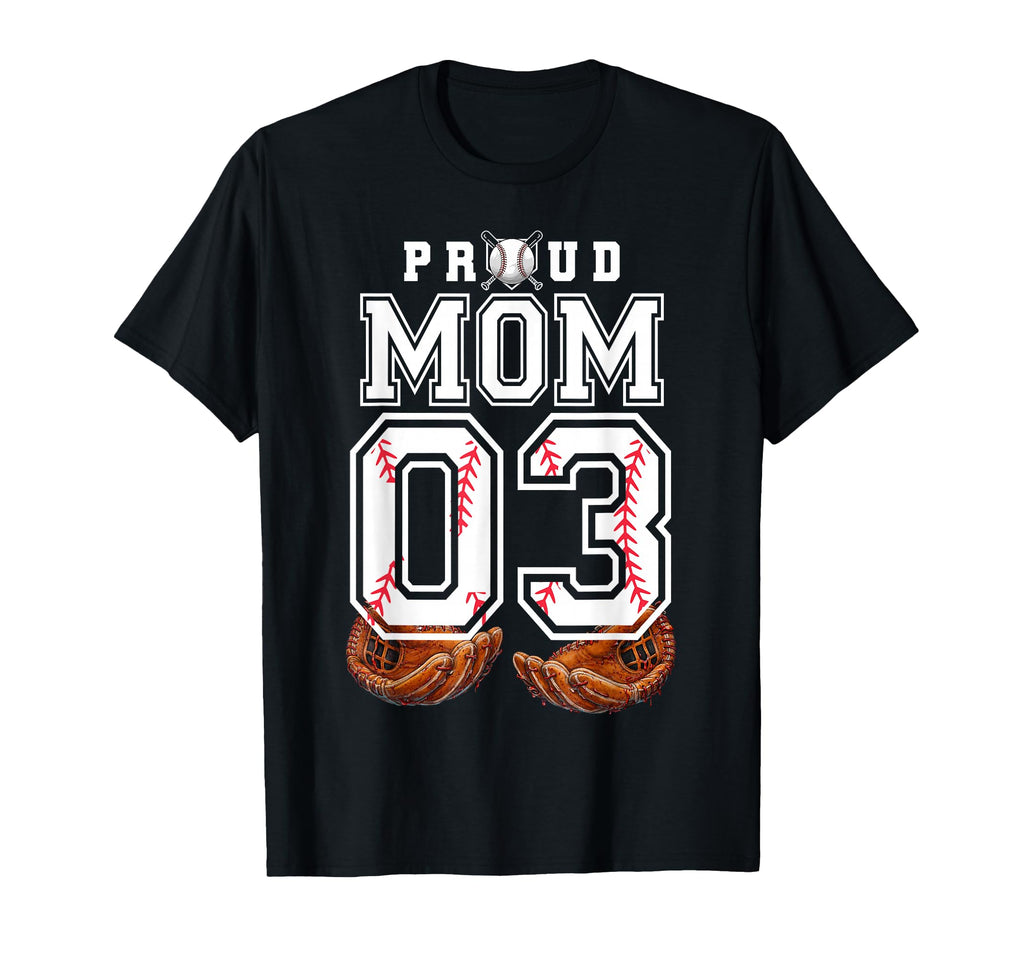 Proud Mom Baseball Player Number T-Shirt - Casual Everyday Wear for Adults - T-Shirt, Sweatshirt, Hoodie