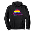Synthwave Sunset Over Los Angeles Outrun Hoodie - Graphic Print Men Women - T-Shirt, Sweatshirt, Hoodie