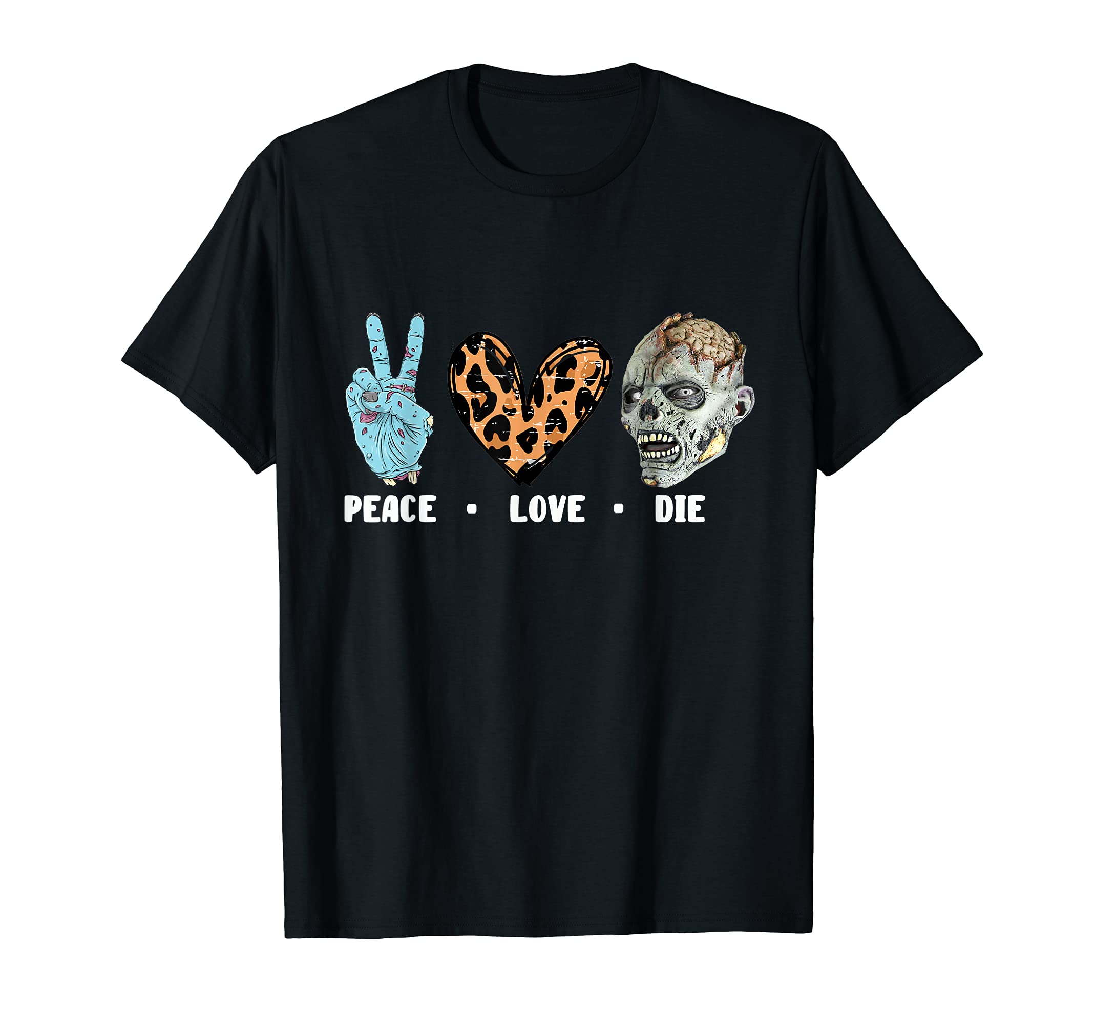 Zombie Trick Or Treat Leopard T-Shirt - Casual Everyday Wear Men Women - T-Shirt, Sweatshirt, Hoodie