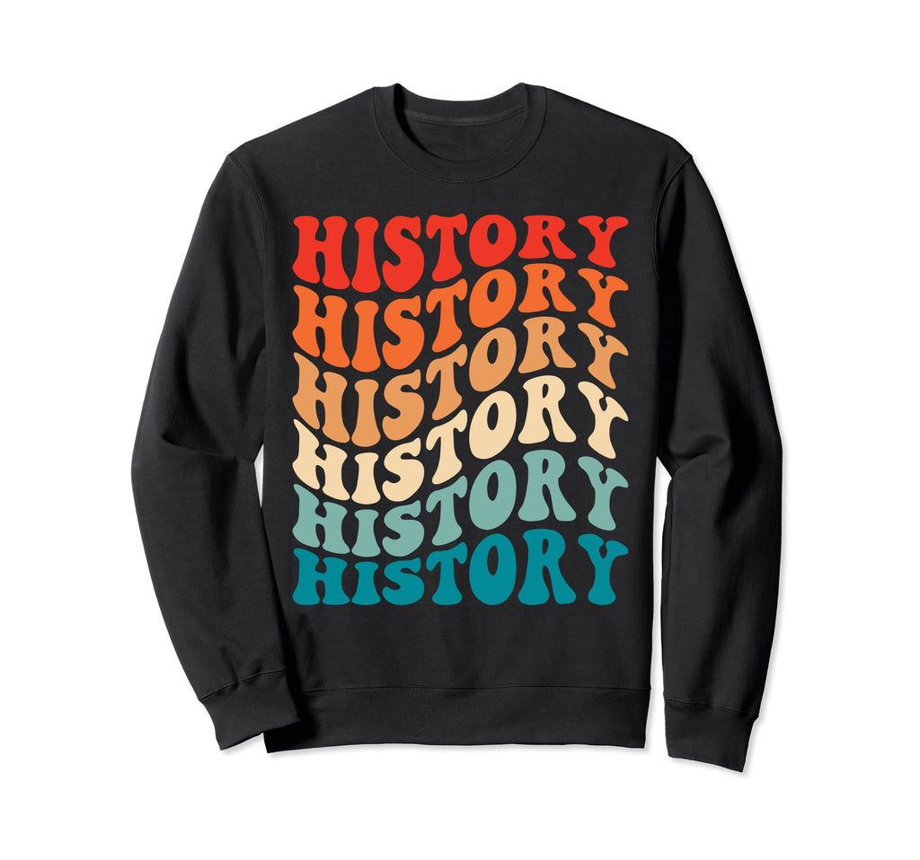 Groovy History 70S Funny Boho Wavy Sweatshirt - Minimalist Print Unisex - T-Shirt, Sweatshirt, Hoodie