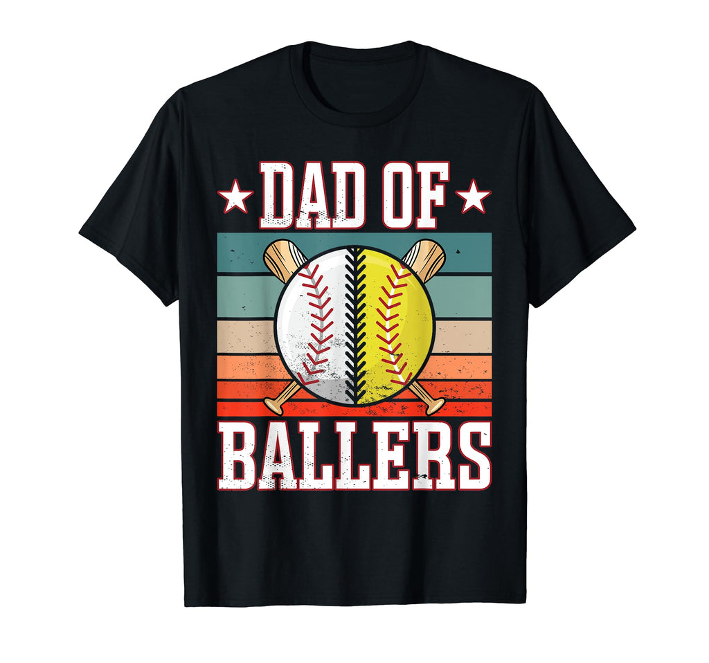 Dad Ballers Funny Baseball Funny T-Shirt - Casual Everyday Wear Men Women - T-Shirt, Sweatshirt, Hoodie