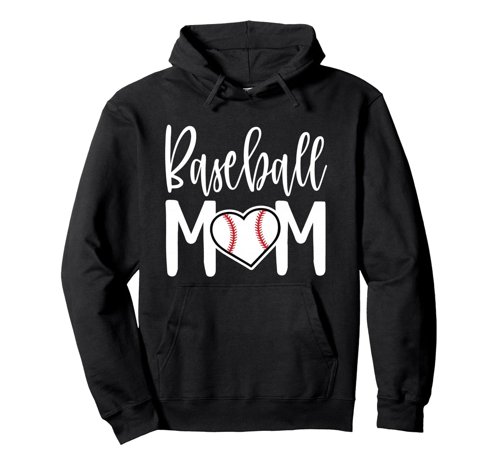 Baseball Mom Heart Gift Sports Moms Hoodie - Novelty Apparel for Adults - T-Shirt, Sweatshirt, Hoodie