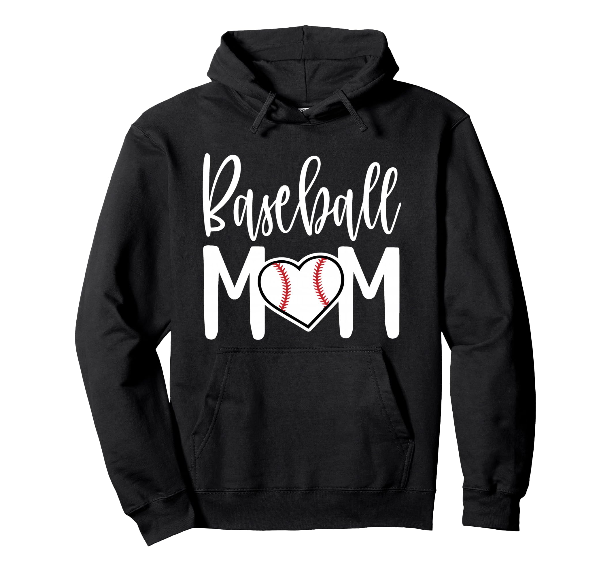 Baseball Mom Heart Gift Sports Moms Hoodie - Novelty Apparel for Adults - T-Shirt, Sweatshirt, Hoodie