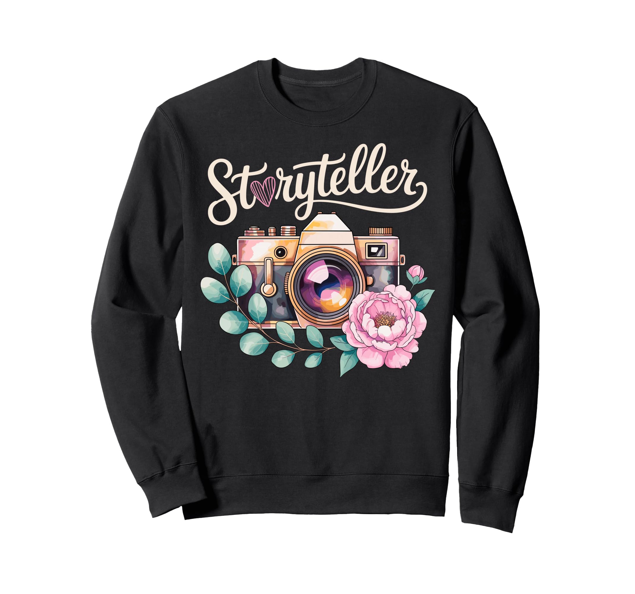 Photo Camera Flowers Storyteller Sweatshirt - Trendy Graphic for Adults - T-Shirt, Sweatshirt, Hoodie
