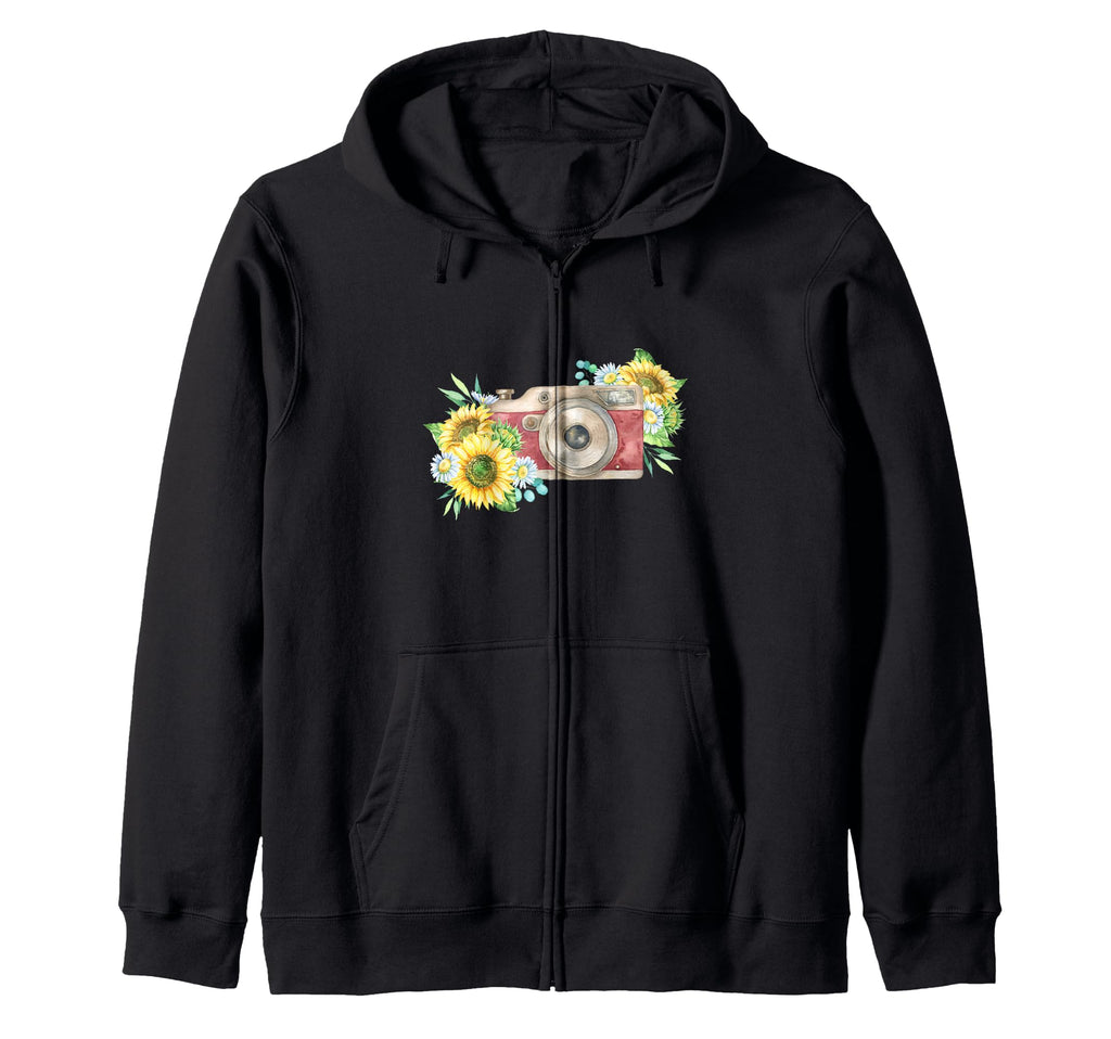 Floral Camera Daisy Gift T-Shirt - Novelty Apparel Unisex - T-Shirt, Sweatshirt, Hoodie