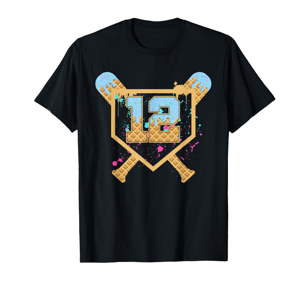 Baseball 12 Year Old Ice Cream Drip T-Shirt - Graphic Print for Adults - T-Shirt, Sweatshirt, Hoodie