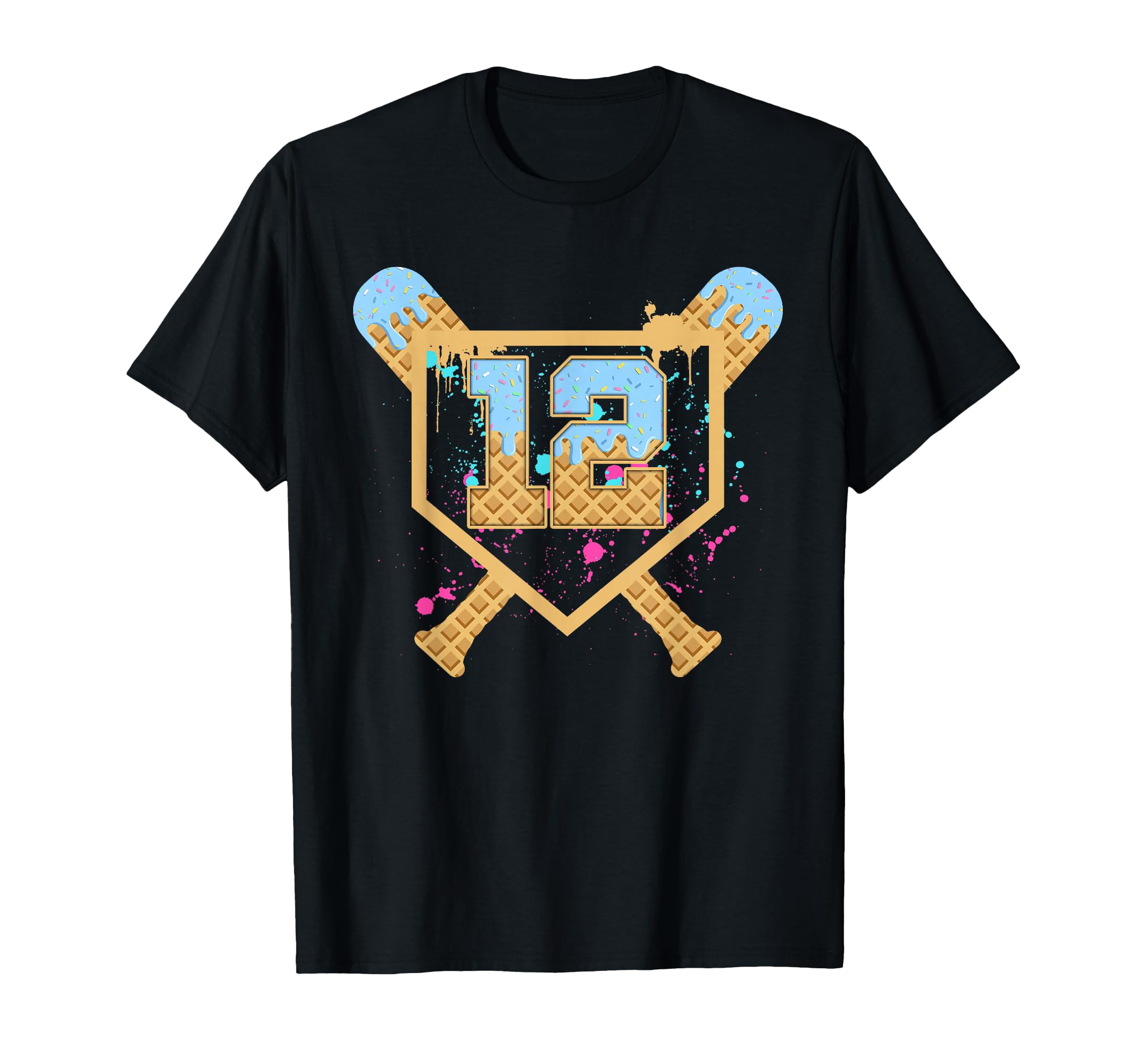 Baseball 12 Year Old Ice Cream Drip T-Shirt - Graphic Print for Adults - T-Shirt, Sweatshirt, Hoodie