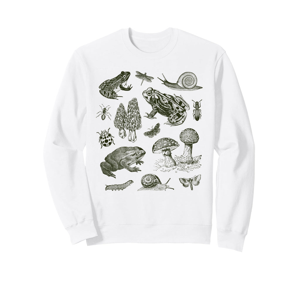 Frog Mushroom 90S Dark Academia Sweatshirt - Streetwear Style Unisex - T-Shirt, Sweatshirt, Hoodie