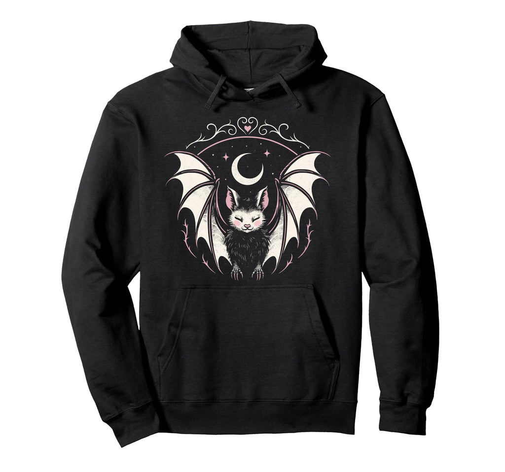 Gothic Bat Moon Cyber Sigil Stars Kawaii Hoodie - Graphic Print Men Women - T-Shirt, Sweatshirt, Hoodie
