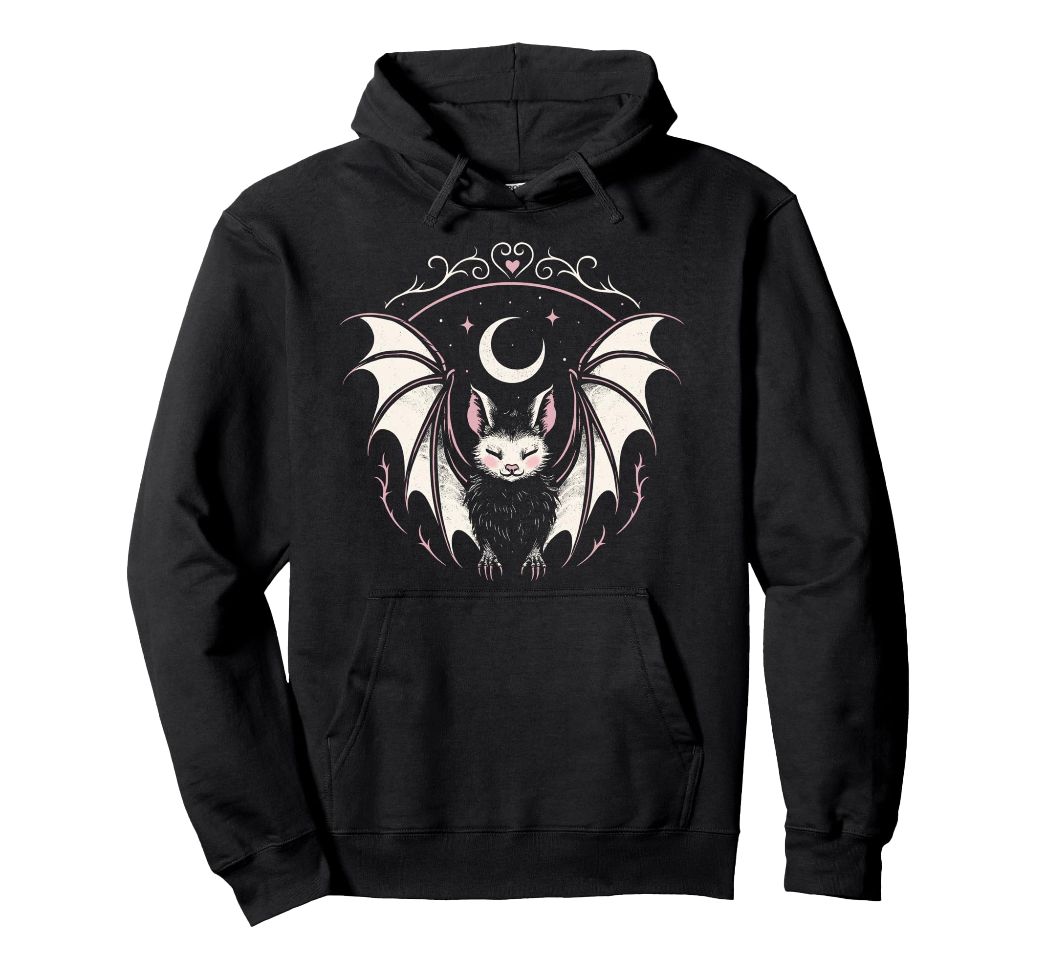 Gothic Bat Moon Cyber Sigil Stars Kawaii Hoodie - Graphic Print Men Women - T-Shirt, Sweatshirt, Hoodie