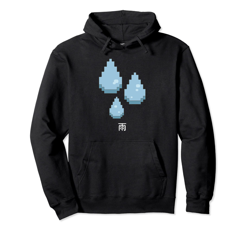Kanji Rain Japanese Japan 80S 90S Weaboo Hoodie - Streetwear Style Unisex - T-Shirt, Sweatshirt, Hoodie