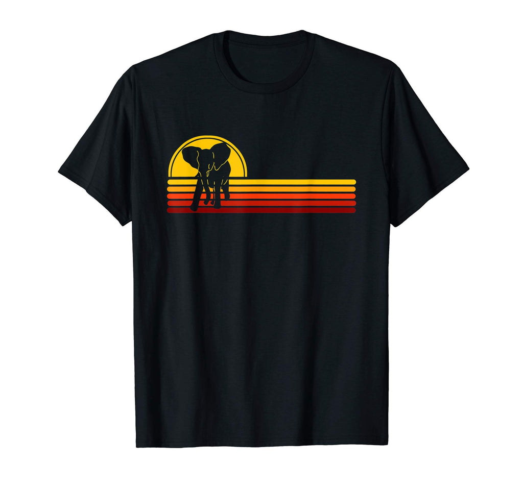 Elephant Sunset 70S Distressed T-Shirt - Custom Art Print Men Women - T-Shirt, Sweatshirt, Hoodie