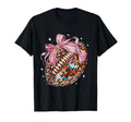 Bow Coquette Football Disco Ball Game Day T-Shirt - Unique Graphic Unisex - T-Shirt, Sweatshirt, Hoodie