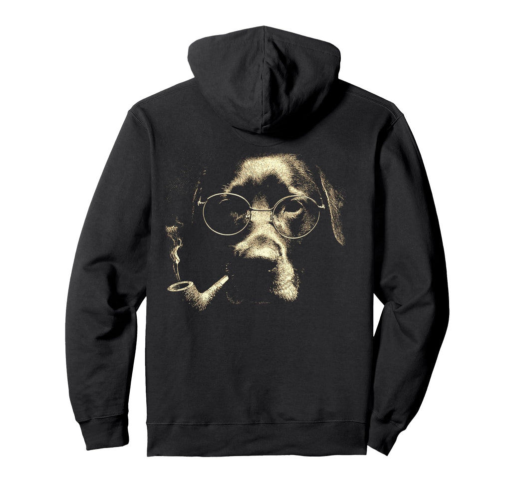 Labrador Retriever Glasses Smoking Hoodie - Custom Art Print Men Women - T-Shirt, Sweatshirt, Hoodie