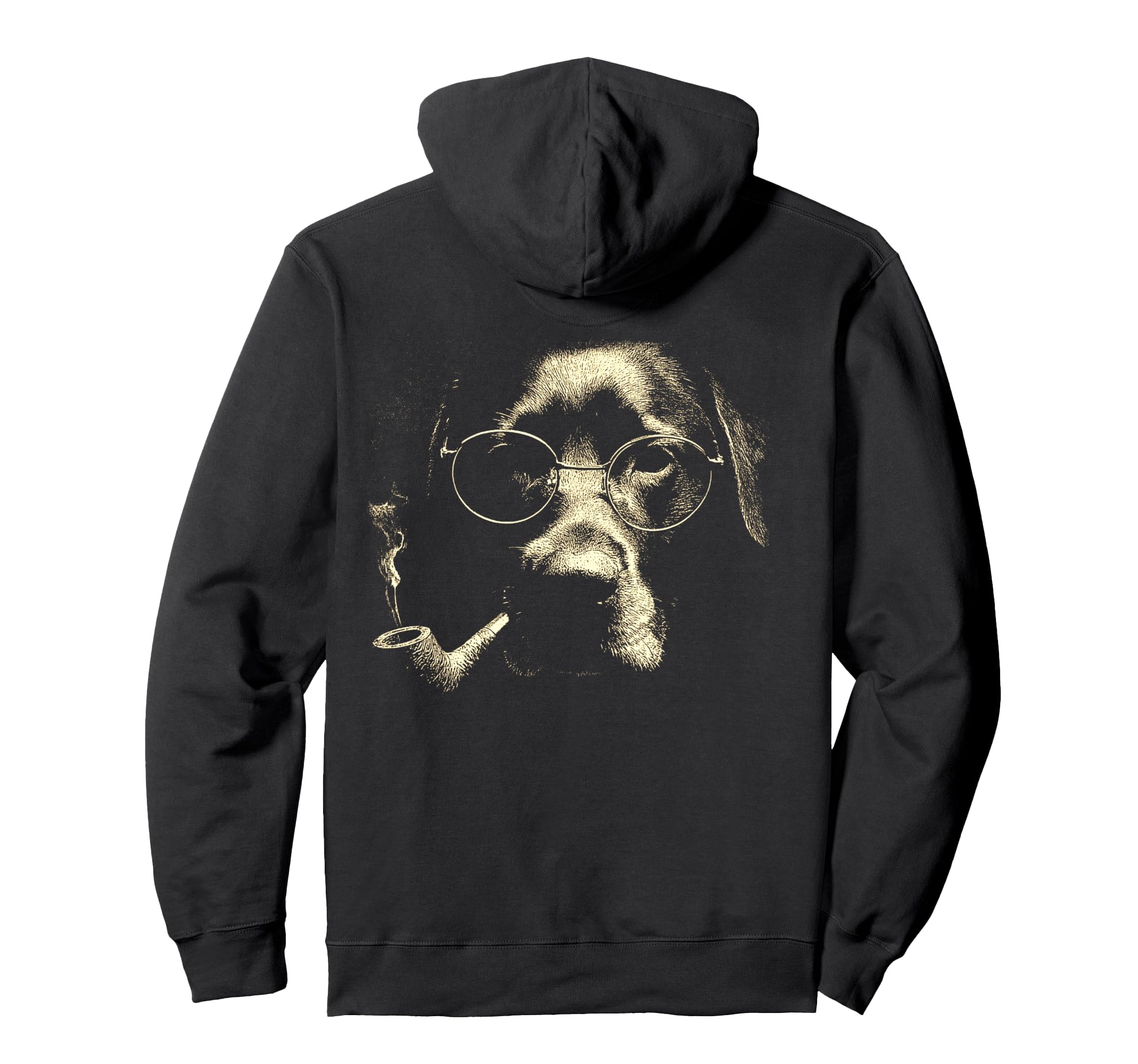 Labrador Retriever Glasses Smoking Hoodie - Custom Art Print Men Women - T-Shirt, Sweatshirt, Hoodie
