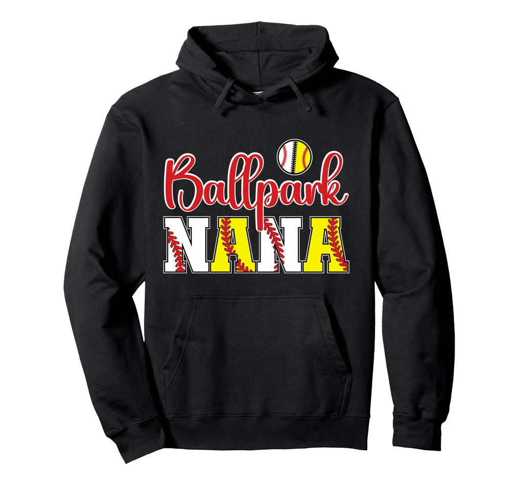 Ballpark Nana Softball Baseball Nana Hoodie - Custom Art Print for Adults - T-Shirt, Sweatshirt, Hoodie