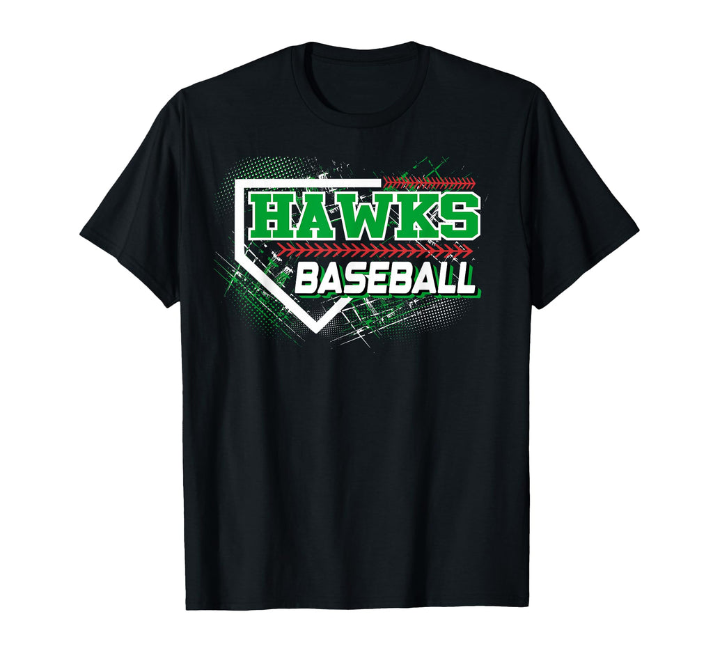Hawks Baseball Home Plate Green Hawk T-Shirt - Minimalist Print Unisex - T-Shirt, Sweatshirt, Hoodie