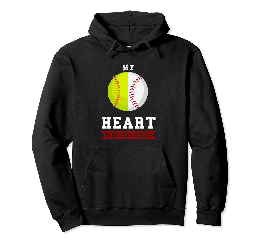 My Heart Is Those Fields Softball Hoodie - Aesthetic Graphic Unisex - T-Shirt, Sweatshirt, Hoodie