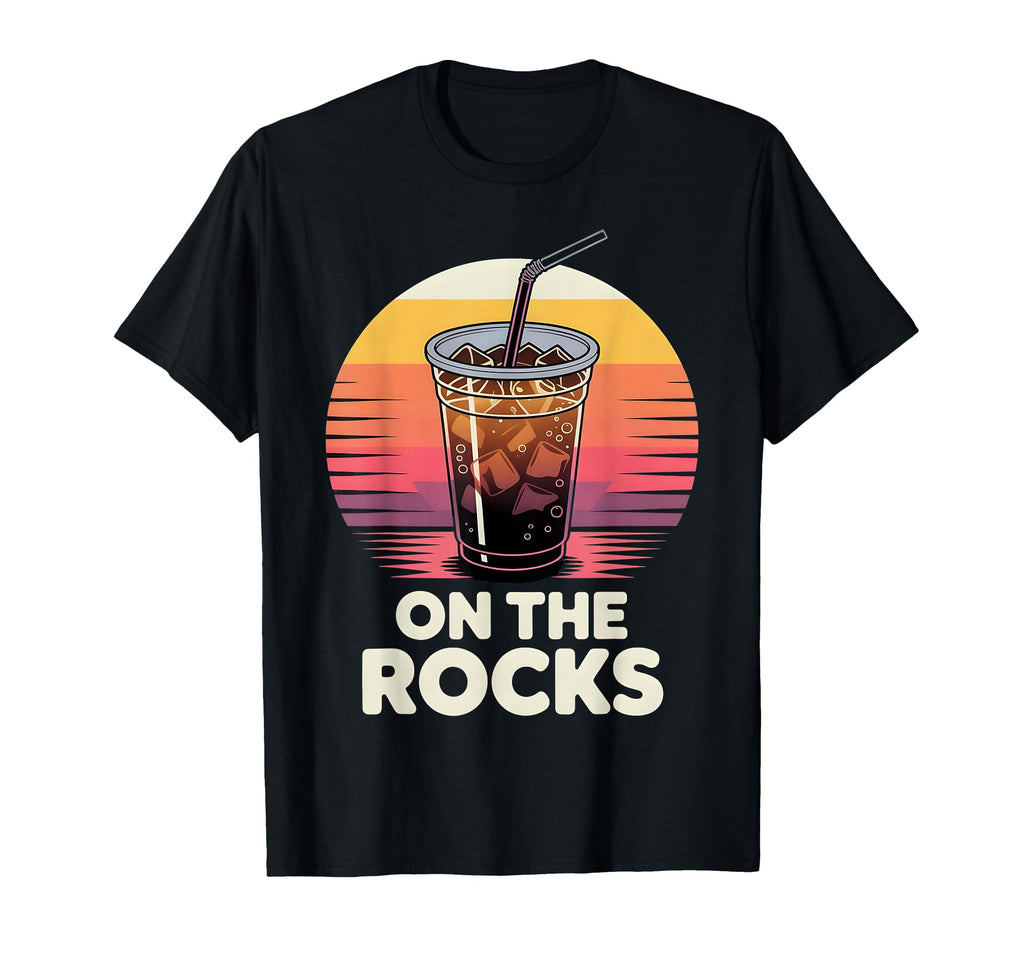 Iced Coffee Rocks Sunset Cold Brew T-Shirt - Custom Art Print Unisex - T-Shirt, Sweatshirt, Hoodie
