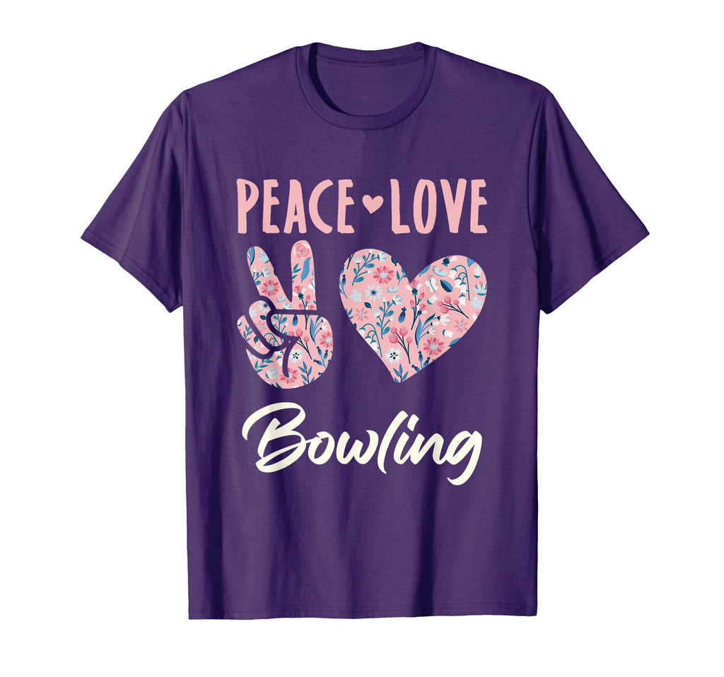 Peace Love Bowling Bowler Gifts And Sweatshirt - Minimalist Print Unisex - T-Shirt, Sweatshirt, Hoodie