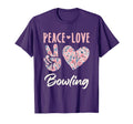 Peace Love Bowling Bowler Gifts And Sweatshirt - Minimalist Print Unisex - T-Shirt, Sweatshirt, Hoodie