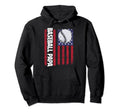 Baseball Papa Usa Flag Coach Fathers Hoodie - Aesthetic Graphic Men Women - T-Shirt, Sweatshirt, Hoodie