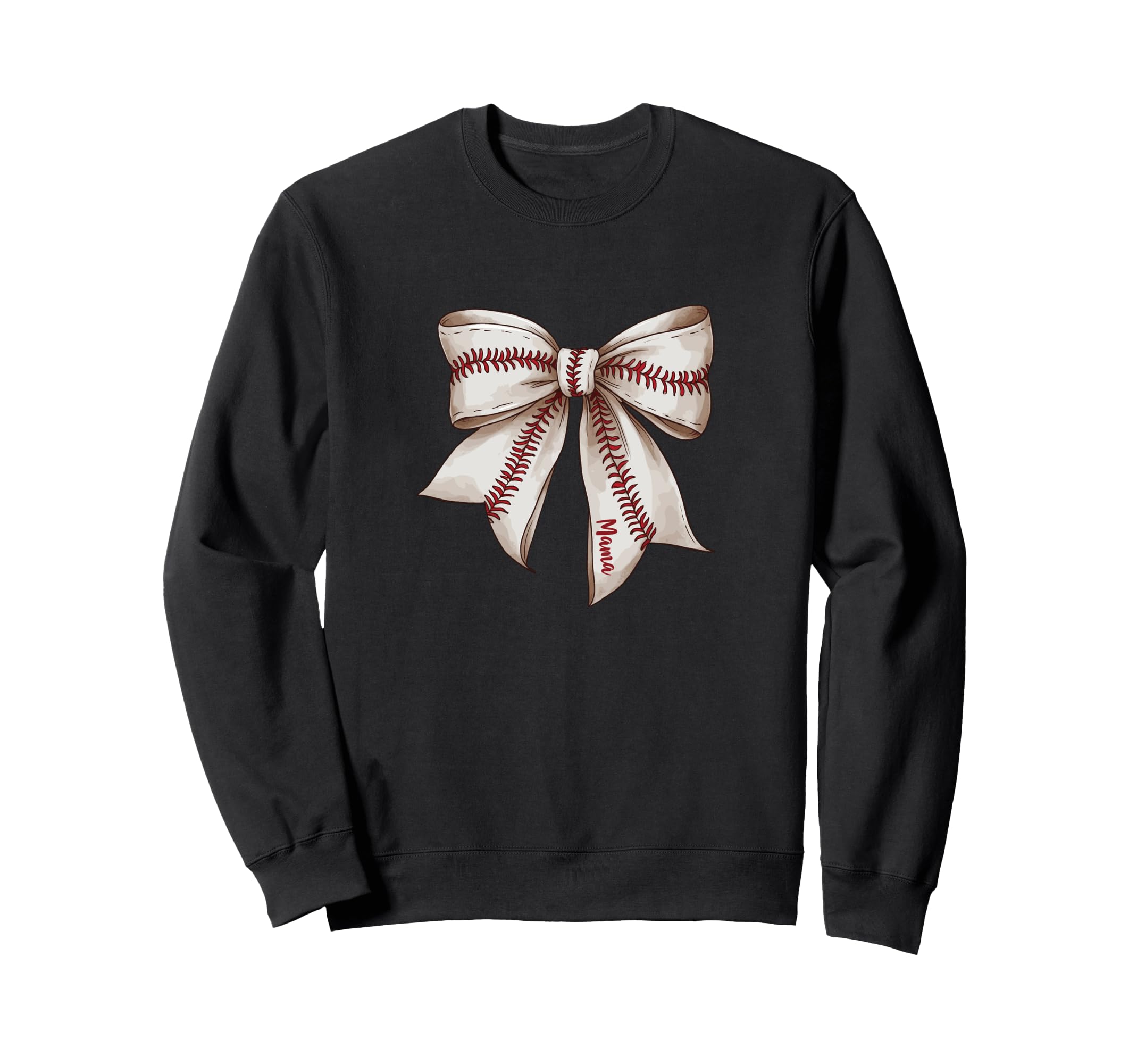 Baseball Mama Bow Mom Sweatshirt - Graphic Print Men Women - T-Shirt, Sweatshirt, Hoodie