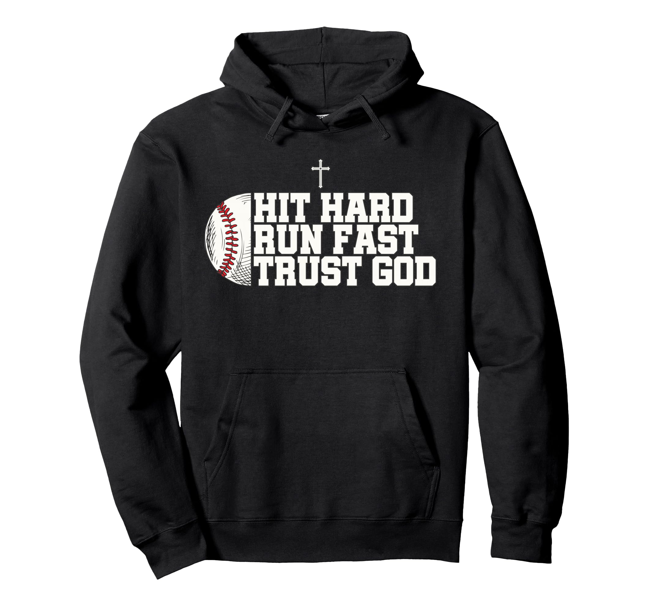 Christian Baseball Hit Hard Run Fast Hoodie - Custom Art Print Unisex - T-Shirt, Sweatshirt, Hoodie
