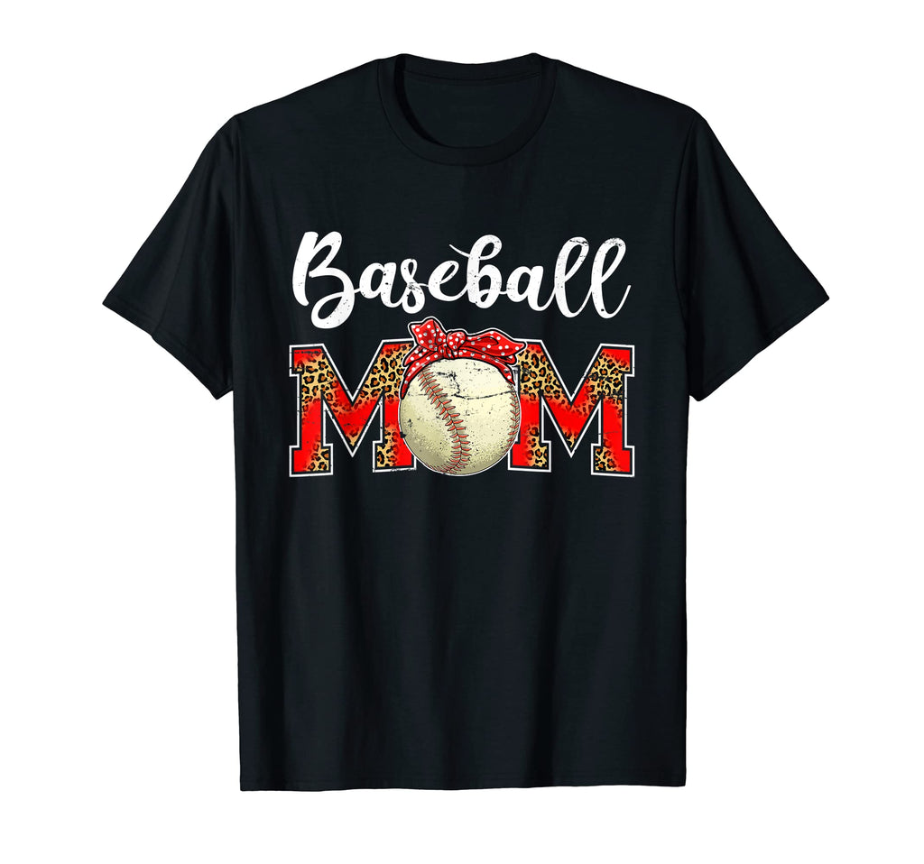 Baseball Mom Leopard Game Day Mom T-Shirt - Minimalist Print for Adults - T-Shirt, Sweatshirt, Hoodie