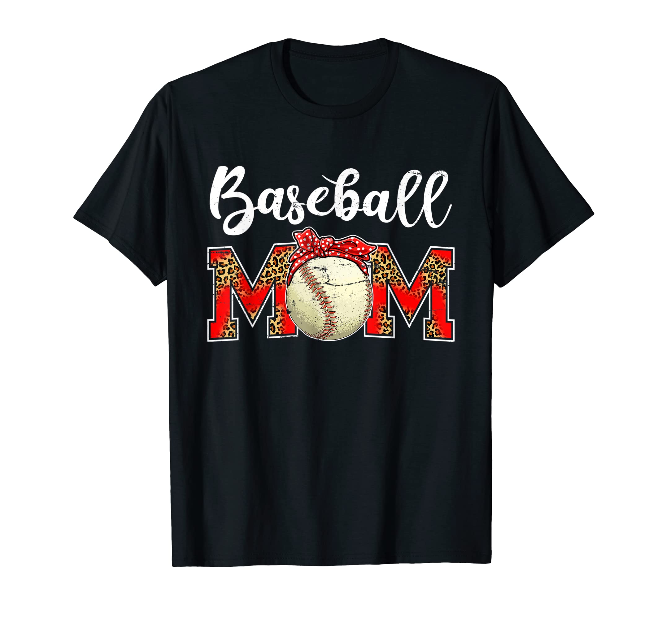 Baseball Mom Leopard Game Day Mom T-Shirt - Minimalist Print for Adults - T-Shirt, Sweatshirt, Hoodie