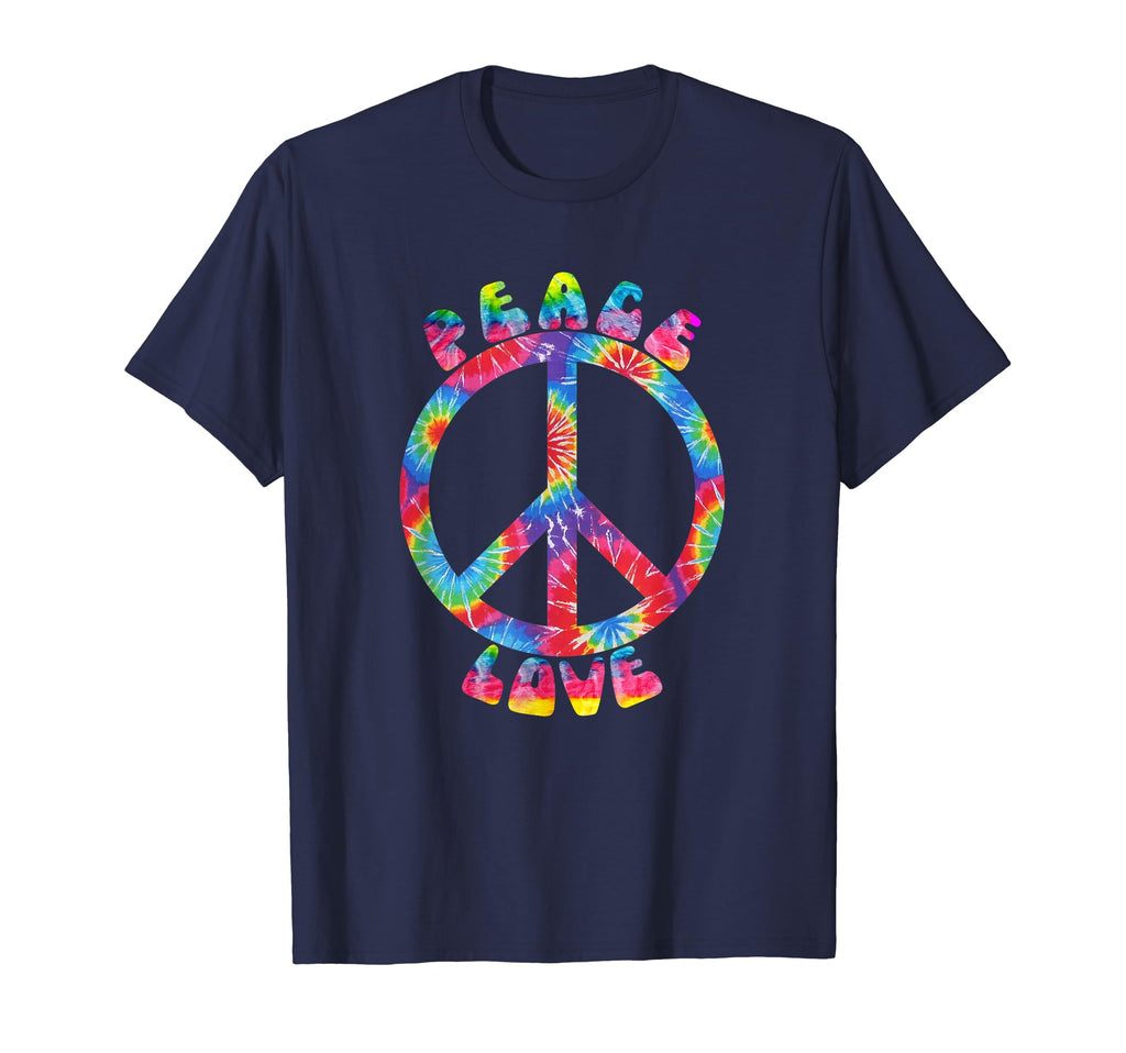 Peace Sign Love 60S 70S Tie Die T-Shirt - Casual Everyday Wear Unisex - T-Shirt, Sweatshirt, Hoodie