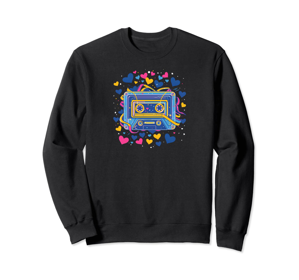 Cassette Tape Hearts 90S R B Sweatshirt - Novelty Apparel Men Women - T-Shirt, Sweatshirt, Hoodie