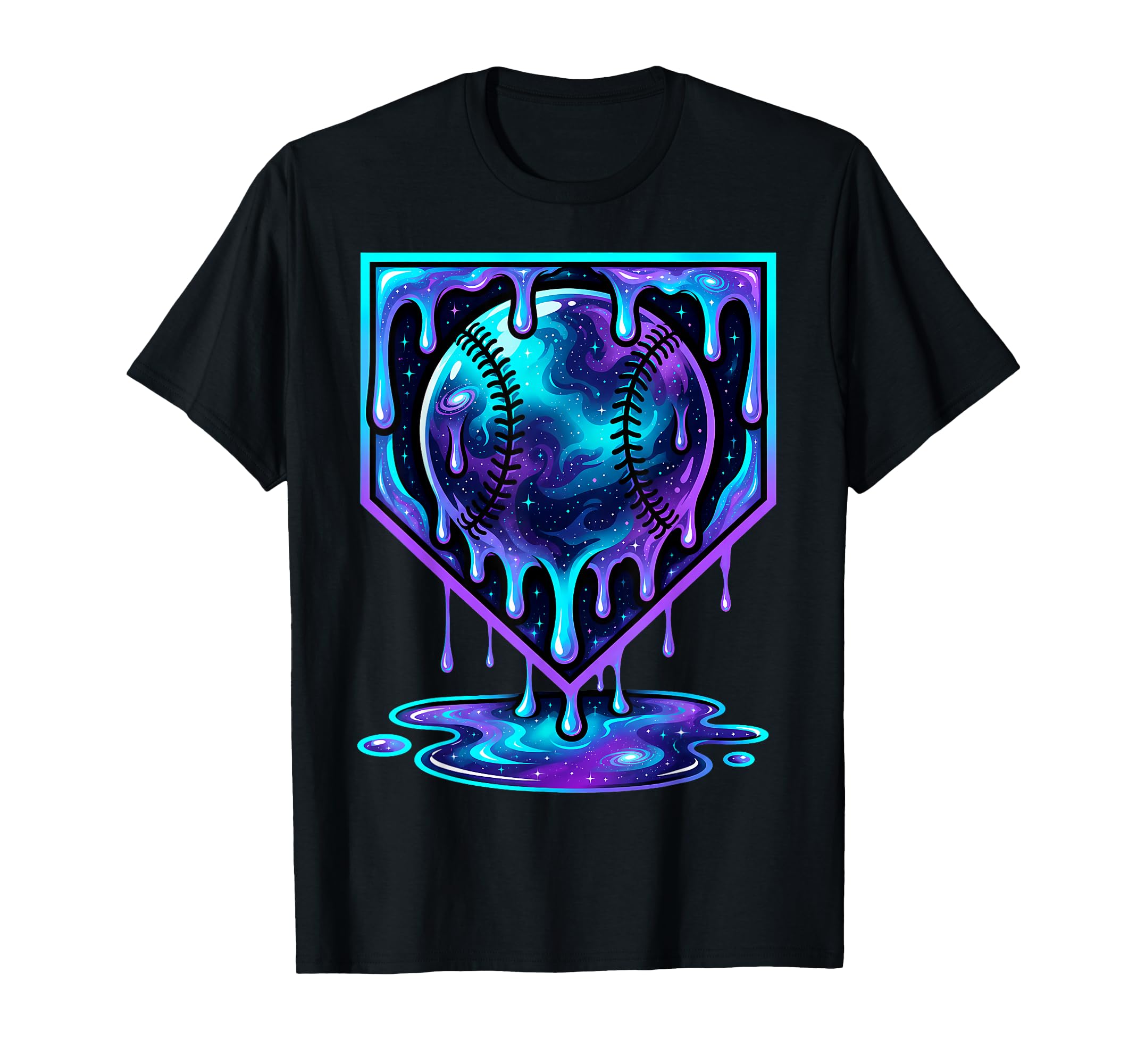 Baseball Drip Ice Cream Cosmic T-Shirt - Minimalist Print for Adults - T-Shirt, Sweatshirt, Hoodie