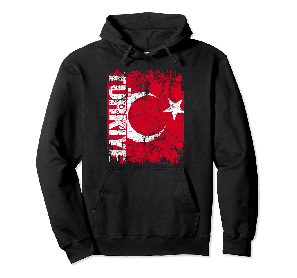 T Rkiye Flag Distressed Turkey T Rkiye Hoodie - Trendy Graphic for Adults - T-Shirt, Sweatshirt, Hoodie