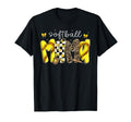 Softball Mama Leopard Coquette Bow Mom T-Shirt - Unique Graphic Unisex - T-Shirt, Sweatshirt, Hoodie