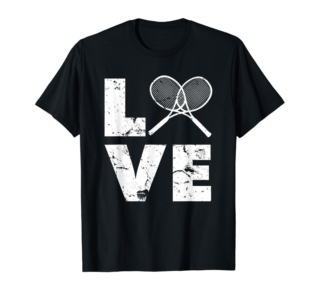 Love Tennis Distressed T-Shirt - Custom Art Print Men Women - T-Shirt, Sweatshirt, Hoodie
