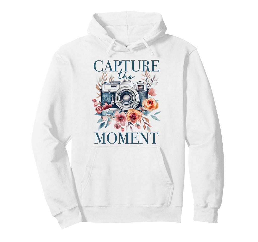 Photographer Capture Moment Camera Flowers Hoodie - Unique Graphic Unisex - T-Shirt, Sweatshirt, Hoodie