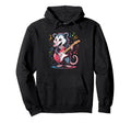 Possum Playing Electric Guitar Funny Hoodie - Aesthetic Graphic for Adults - T-Shirt, Sweatshirt, Hoodie