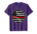 American Flag Red Line Baseball T-Shirt - Aesthetic Graphic Unisex - T-Shirt, Sweatshirt, Hoodie