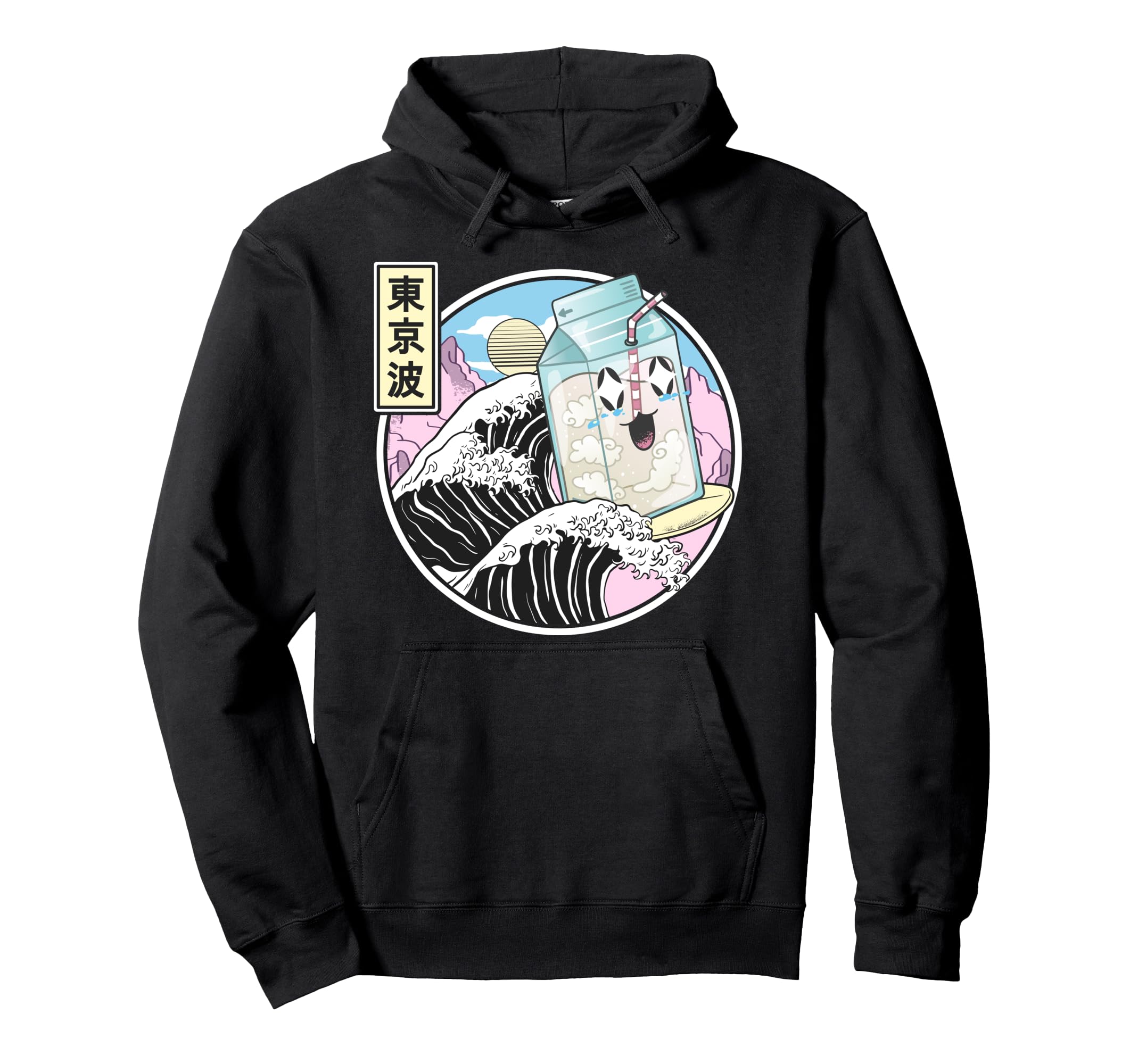 Surfing Milk Carton Kanagawa Wave Hoodie - Aesthetic Graphic Unisex - T-Shirt, Sweatshirt, Hoodie