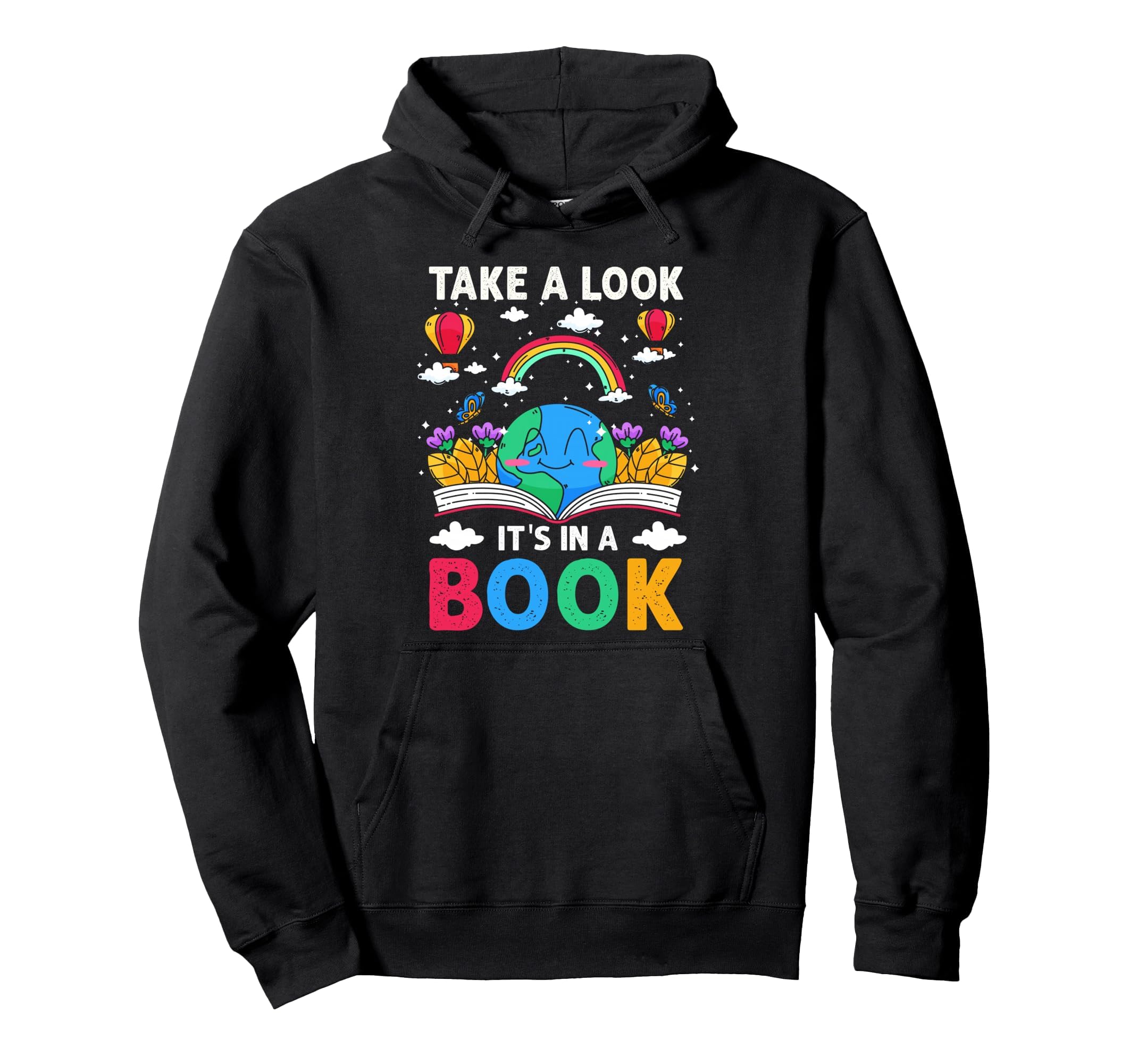 Take Its Book Reading Rainbow Hoodie - Trendy Graphic Unisex - T-Shirt, Sweatshirt, Hoodie