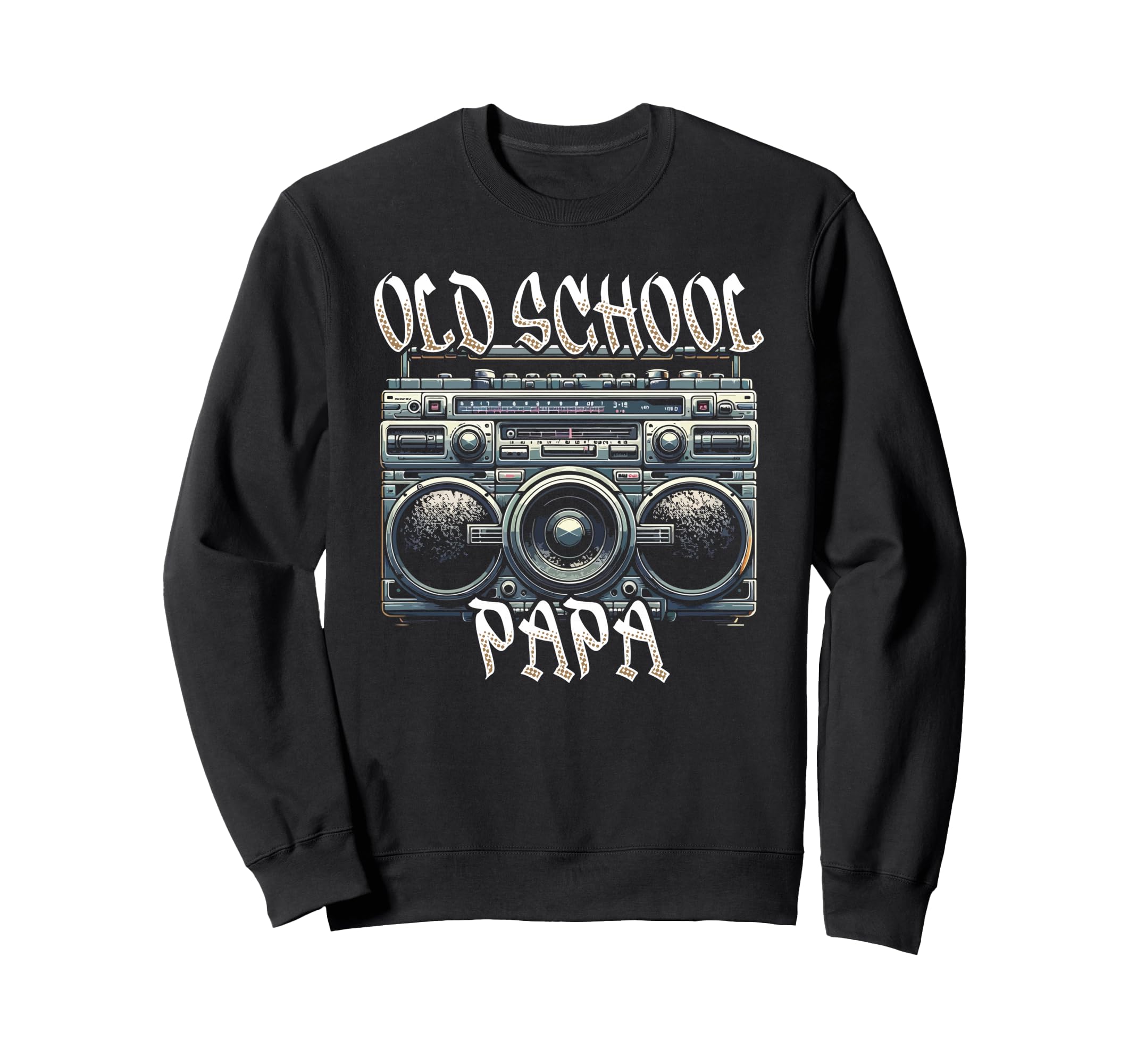 Old School Papa Boombox Vibes 70S Sweatshirt - Unique Graphic for Adults - T-Shirt, Sweatshirt, Hoodie