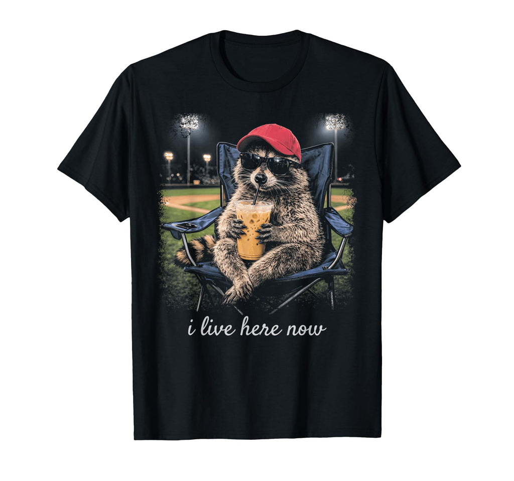 Funny Raccoon Ballfield Baseball T-Shirt - Novelty Apparel for Adults - T-Shirt, Sweatshirt, Hoodie