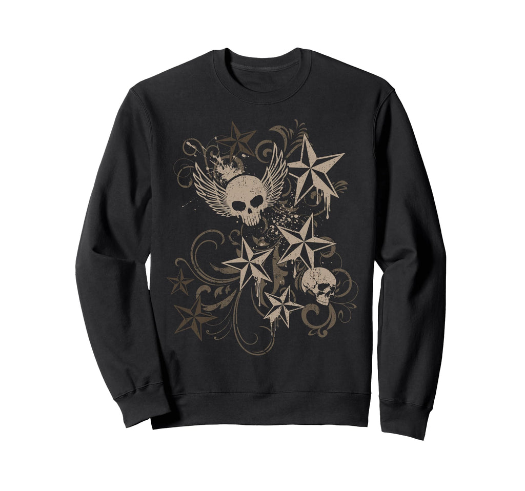 Y2K Grunge 2000S Skull Star Emo Sweatshirt - Minimalist Print Unisex - T-Shirt, Sweatshirt, Hoodie